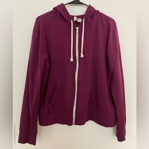 H&M Divided Burgundy Zip-Up Hoodie
